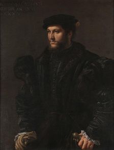 Portrait of a Gentleman in Black (Girolamo de Vincenti?), 1535. Creator: Girolamo da Carpi (Girolamo Sellari) (1501-1556)