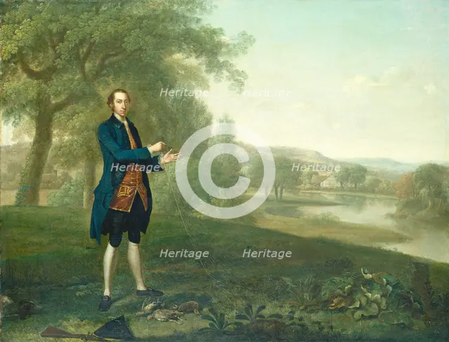 Portrait of a Gentleman Netting Partridges, 1756. Creator: Arthur Devis.