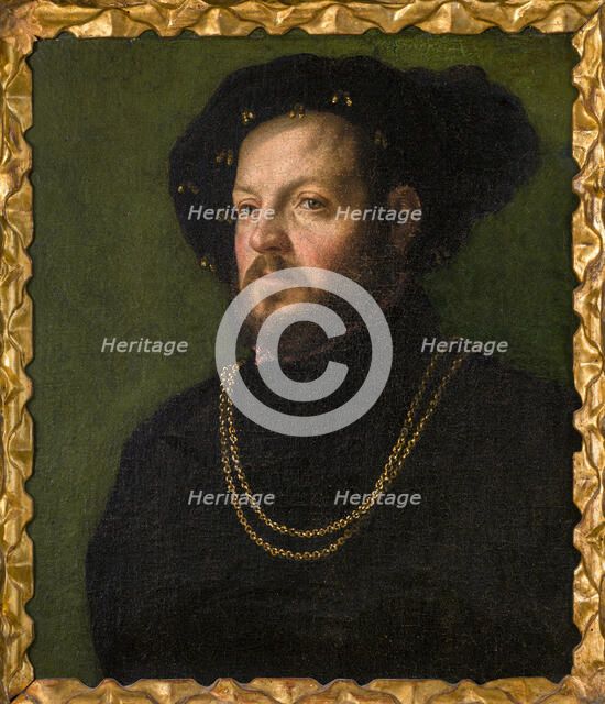 Portrait of a gentleman with a black beret, 1530-1535. Creator: Girolamo da Carpi (Girolamo Sellari) (1501-1556).