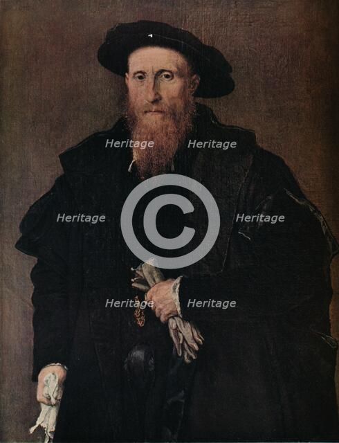 'Portrait of a gentleman with gloves', c1543. Artist: Lorenzo Lotto.