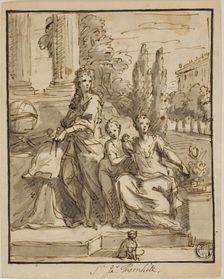 Portrait of a Geographer, Wife, and Child, n.d. Creator: Sir James Thornhill