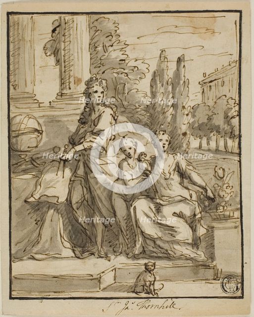 Portrait of a Geographer, Wife, and Child, n.d. Creator: Sir James Thornhill.