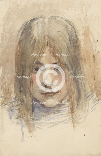 Portrait of a girl, 1834-1911. Creator: Jozef Israels.