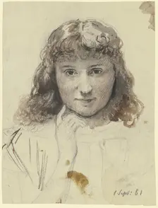 Portrait of a girl, 1861. Creator: Otto Scholderer