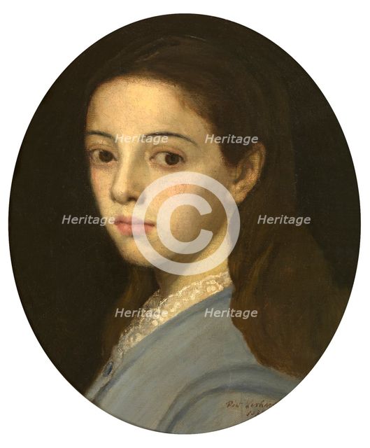 Portrait of a Girl, 1872. Creator: Pieter Verhaert.