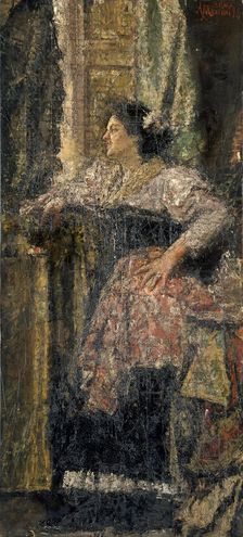 Portrait of a girl 1898. Creator: Antonio Mancini