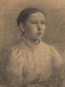 Portrait of a girl, 1898. Creator: Elemír Halász-Hradil