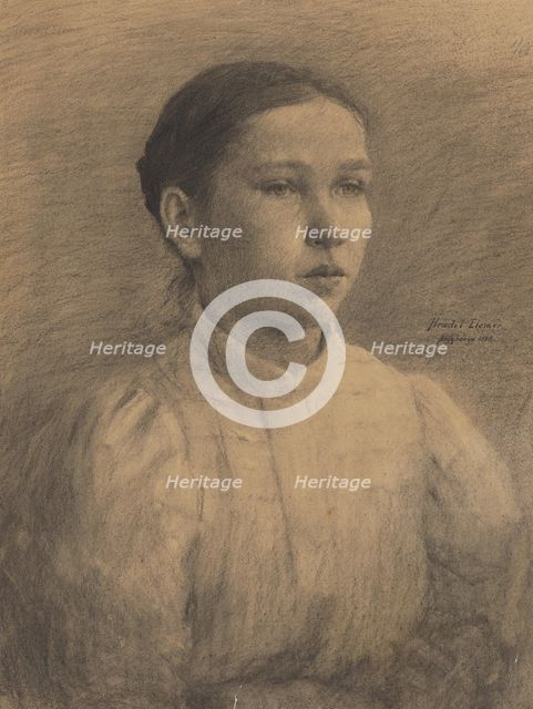 Portrait of a girl, 1898. Creator: Elemír Halász-Hradil.