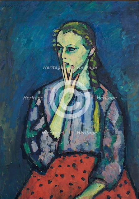 Portrait of a Girl, 1909. Artist: Javlensky, Alexei, von (1864-1941)