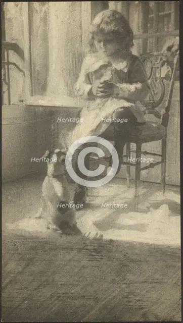 Portrait of a Girl and a Dog, about 1894-1914. Creator: Robert Demachy.