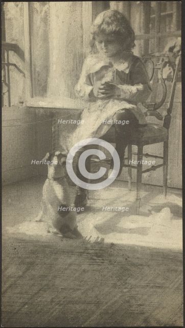 Portrait of a Girl and a Dog, about 1894-1914. Creator: Robert Demachy.