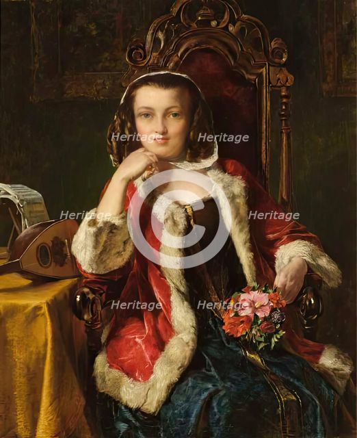 Portrait of a Girl. Creator: Alfred Elmore.