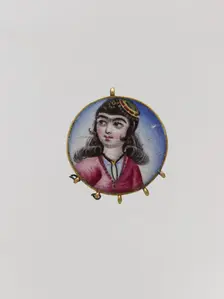 Portrait of a Girl in a Round Pendant, Iran, late 18th-early 19th century. Creator: Unknown