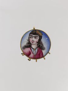 Portrait of a Girl in a Round Pendant, Iran, late 18th-early 19th century. Creator: Unknown