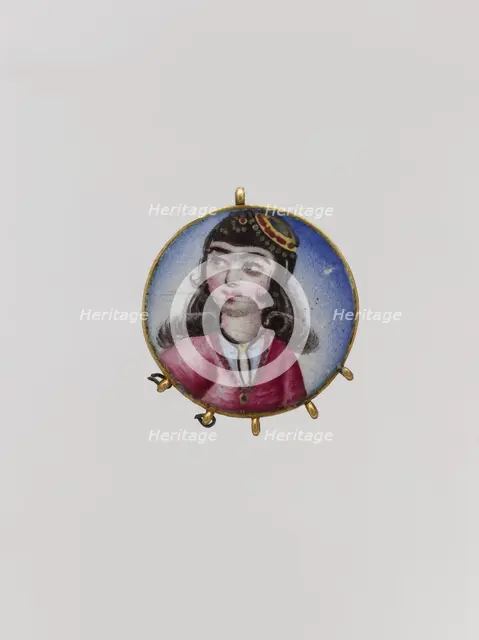 Portrait of a Girl in a Round Pendant, Iran, late 18th-early 19th century. Creator: Unknown.