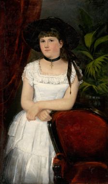 Portrait of a girl in a white dress, 1895. Creator: Ludovít Kubányi