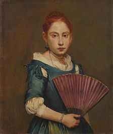 Portrait of a girl with a fan, ca 1725-1730. Creator: Ceruti, Giacomo Antonio (1698-1767)