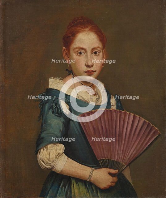 Portrait of a girl with a fan, ca 1725-1730. Creator: Ceruti, Giacomo Antonio (1698-1767).