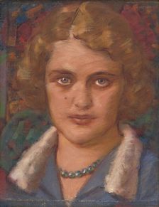Portrait of a Girl with Beads, 1920-1930. Creator: Milan Thomka Mitrovsky