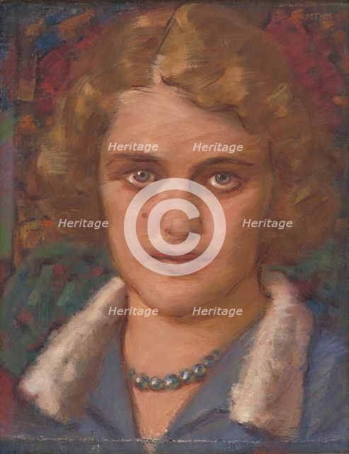 Portrait of a Girl with Beads, 1920-1930. Creator: Milan Thomka Mitrovsky.
