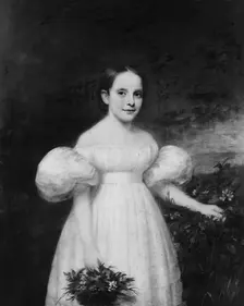 Portrait of a Girl with Flowers, ca. 1835. Creator: Samuel Lovett Waldo