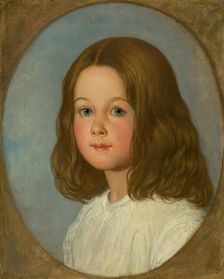 Portrait of a girl with long hair, 1800-1850. Creator: Unknown
