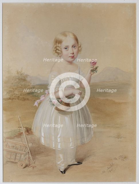 Portrait of a Girl With Rose In Her Hand.