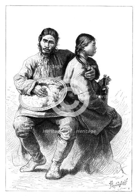 Portrait of a Gold (Nanai) couple, 1895. Artist: Unknown