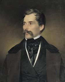 Portrait of a gray-haired gentleman with a mustache, 1849. Creator: Franz Eybl