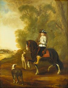 Portrait of a Horseman with two Dogs, c1660-1670. Creator: Style ofThomas de Keyser