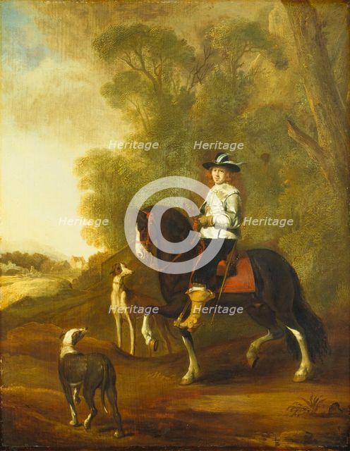 Portrait of a Horseman with two Dogs, c1660-1670. Creator: Style ofThomas de Keyser.