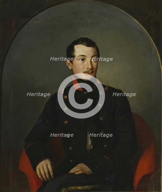 Portrait of a Hussar Guards Officer, 1839. Creator: Pyotr Zabolotsky.