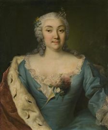 Portrait of A.I. Kurakina, (1725), 1749. Creator: Georg Cristoph Grooth