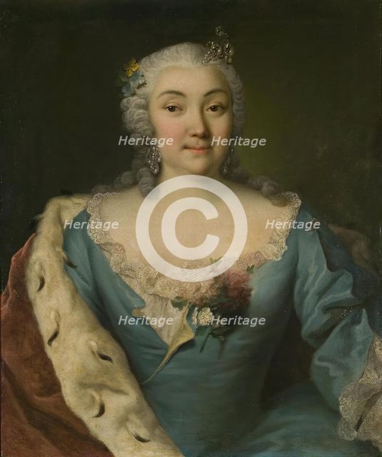 Portrait of A.I. Kurakina, (1725), 1749. Creator: Georg Cristoph Grooth.