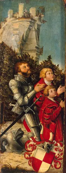 Portrait of a Knight and His Two Sons, 1519. Creator: Lucas Cranach the Elder