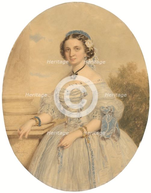 Portrait of a lady, 1860. Creator: Miklos Barabas.