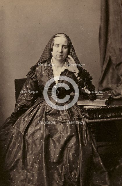 Portrait of a Lady, 1863. Creators: Achille Deveria, Théodule Deveria.