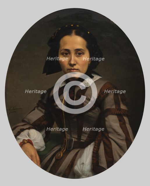 Portrait of a Lady, 1874. Creator: Johann Heinrich Neumann (German, 1801-1879).