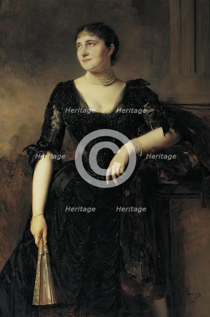Portrait of a lady, 1887. Creator: Heinrich von Angeli.