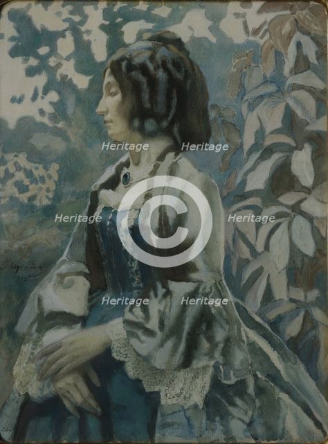 Portrait of a Lady, 1902. Artist: Borisov-Musatov, Viktor Elpidiforovich (1870-1905)