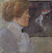 Portrait of a lady, 1909. Creator: Carola Nahowska