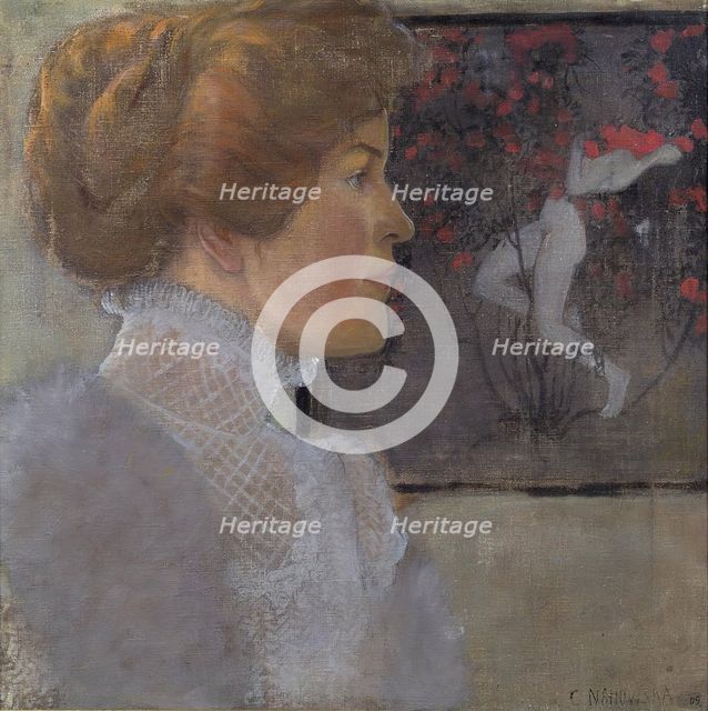 Portrait of a lady, 1909. Creator: Carola Nahowska.
