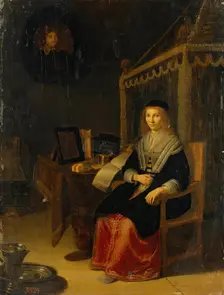 Portrait of a Lady at the Table with Music, 1650. Creator: Eglon Hendrik van der Neer