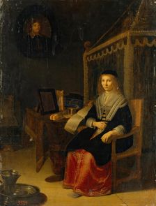 Portrait of a Lady at the Table with Music, 1650. Creator: Eglon Hendrik van der Neer