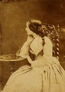 Portrait of a Lady, about 1850-1855. Creators: Achille Deveria, Théodule Deveria