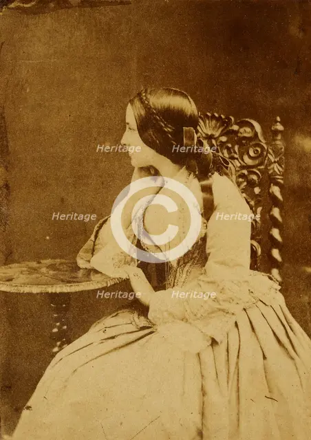 Portrait of a Lady, about 1850-1855. Creators: Achille Deveria, Théodule Deveria.
