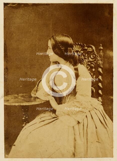 Portrait of a Lady, about 1850-1855. Creators: Achille Deveria, Théodule Deveria.