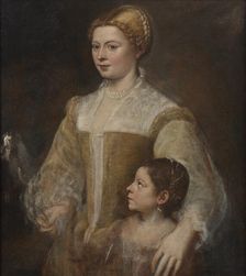 Portrait of a Lady and her Daughter, c. 1550. Creator: Titian (1488-1576)