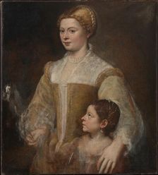 Portrait of a Lady and her Daughter, c 1550. Creator: Titian (1488-1576)
