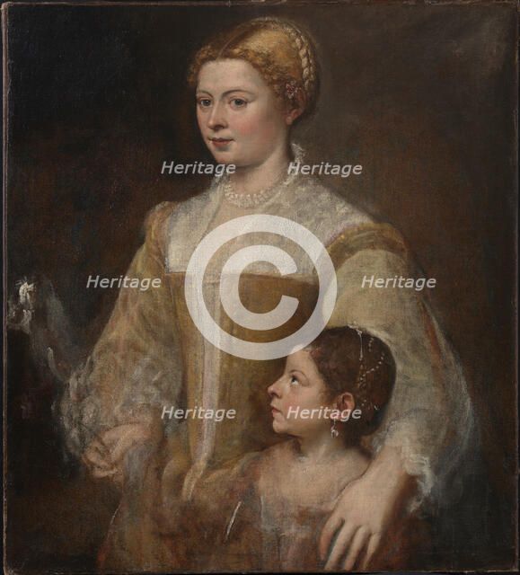 Portrait of a Lady and her Daughter, c 1550. Creator: Titian (1488-1576).